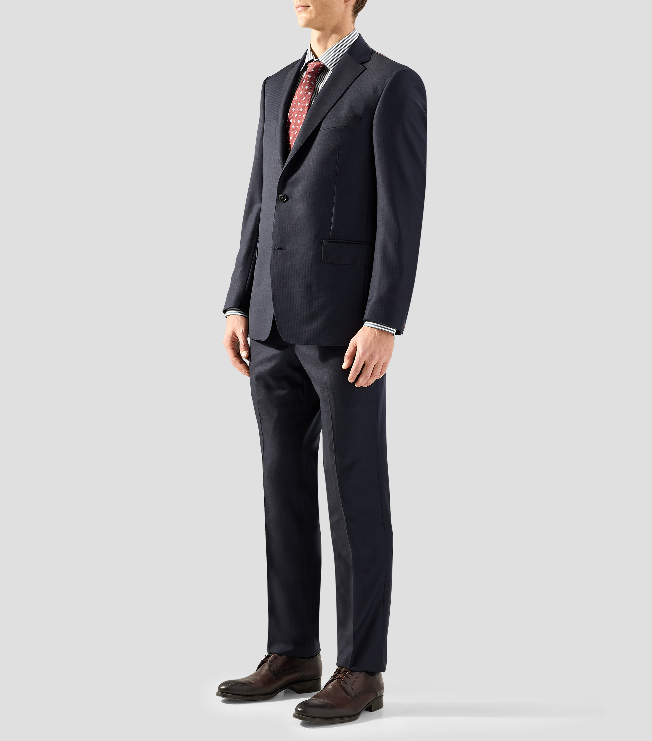 Traje de lana corte regular a rayas Hombre